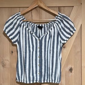 Sanctuary Short Sleeve Striped Blouse